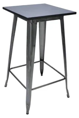 Produktbild von Hoher Bartisch Industrial Design - Quadratischer Stehtisch - 60x60x110 cm - Metallgestell - Für 2–4 Personen - Schwarz