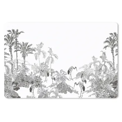 Produktbild von MuchoWow® Mauspad Mousepad Dschungel - Vögel - Schwarz - Weiß 27x18 cm - Mousepads - Maus Mat - Pad - Mausunterlage - Büroartikel - Desk Matten