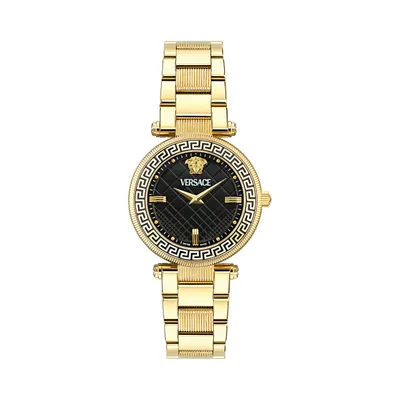 Produktbild von Versace VE8B00624 Reve Lady schwarz gold Edelstahl Armband Uhr Damen NEU