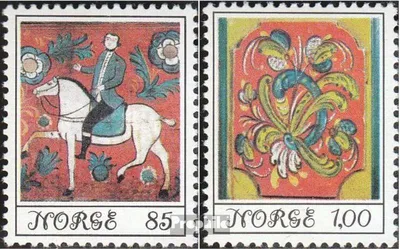 Produktbild von Briefmarken Norwegen 1974 Mi 693-694 (kompl.Ausg.) postfrisch Rosenmalerei