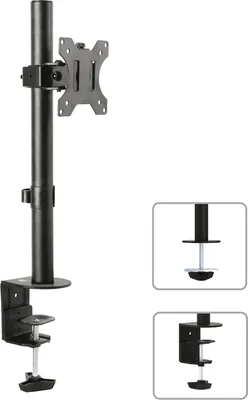 Image de Support de bureau Bras pour écran 360° Support pour écran Goulotte de câbles 75-100 VESA 8kg NOUVEAU