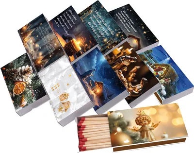 Produktbild von jameitop® 10 x 45er Packungen XL Streichholzschachteln, 10cm mit Weihnachten/Christmas Design Streichhölzer Zündhölzer