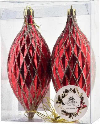 Immagine prodotto di Palline di Natale in plastica Babbo Natale viola e rosso, set da 2 pezzi