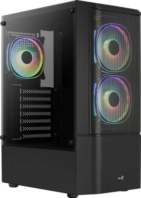 Produktbild von Aerocool Quantum Mesh, Midi Tower, PC, Schwarz, ATX, micro ATX, Mini-ITX, Acrylnitril-Butadien-Styrol (ABS), SPCC, Stahl, Gaming