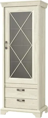 Image de Selsey Xisto - Vitrine - 1 porte et 2 tiroirs - crème