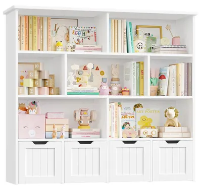 Immagine prodotto di Contenitore per giocattoli - Armadio per giocattoli - Libreria per bambini - Scaffale portaoggetti - Organizzatore per giocattoli - Bianco