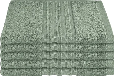 Produktbild von Schiesser Frottier Gästetuch Milano im 5er Set | 100% Baumwolle aus nachhaltiger Produktion | weich, saugstark, farbecht | 30x50cm | Hellgrün