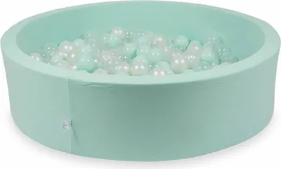 Immagine prodotto di Piscina di palline 110x30cm menta - Con 400 palline / trasparente, madreperla, menta chiaro