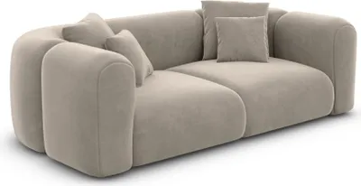 Produktbild von Samtstoff 2-Sitzer Couch Belio Taupe