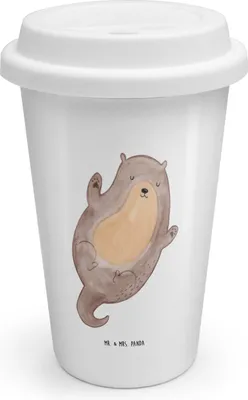 Produktbild von Mr. & Mrs. Panda Kaffeebecher To Go Otter Umarmen - Weiß - Geschenk, Seeotter, Becher, Hallo, glücklich, Thermobecher, Optimistisch, Coffee, gut Gelaunt, See, ToGo