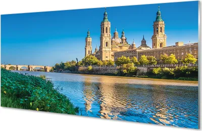 Produktbild von Glasbilder 120x60 Wandkunst Spanien Kathedrale von Fluss