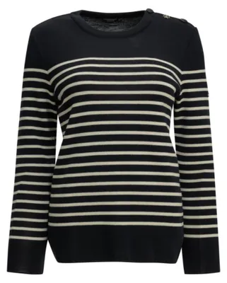 Productafbeelding van Saint James 3601184469668, Trui, Volwassen, Heren, Marineblauw, Wit, Rood, Maat 36, Ronde hals