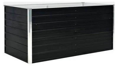 Produktbild von Hochbeet Pflanzkübel Blumentopf Blumenkasten Metall Pflanzbeet Gartenbeet Frühbeet Garten Blumenhochbeet für Terrasse und Garten aus verzinktem Stahl 160 x 80 x 77 cm Anthrazit