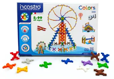 Productafbeelding van Constructieblokken Incastro Colors 3-in-1, 250 onderdelen - geschikt voor kinderen vanaf 5 jaar