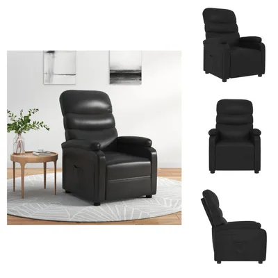 Zdjęcie produktu dla vidaXL Fotel Relax czarny imitacja skóry  - Fotel