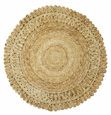 Produktbild von Juteteppich Luca Rund Naturfarbe Beige Ø 120 cm handgewebt aus Jute | Moderner Naturteppich Uni im Boho - Style Teppich Rund für Wohnzimmer, Schlafzimmer und Küche
