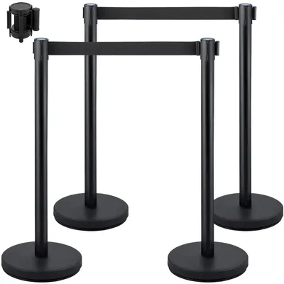 Imagen del producto de Postes de señalización - Postes de señalización con cinta extensible - Poste de delimitación - Cuerda de delimitación para poste - Barrera de control de multitudes