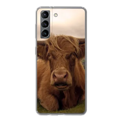 Produktbild von MuchoWow® Handyhülle Schutzhülle Hülle für Samsung Galaxy S21 Schottischer Highlander - Tiere - Berg Silikon Softcase Handy Hülle - Softcase