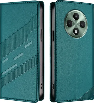 Image de Etui pour Oppo Reno12 F 5G/Reno12 F 4G, étui portefeuille en cuirPolyuréthaneavec fente pour carte et fonction stand Grün