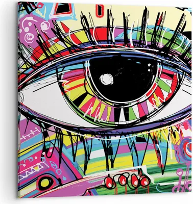 Produktbild von Bild auf Leinwand - Leinwandbild - Digital abstraktion farben - 50x50cm - Wand Bild - Wanddeko - Leinwanddruck - Bilder - Kunstdruck - Wanddekoration - Leinwand bilder - Wandkunst - AC50x50-2908