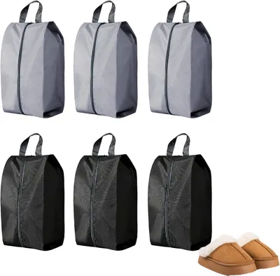 Imagen del producto de Bolsas para zapatos, juego de 6 unidades, resistentes a la suciedad, impermeables, con cierre de cremallera, ideales para viajes