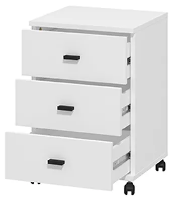 Produktbild von Kaza - Kommode, 39x35x56h cm Weiß Matt, 3 Schubladen