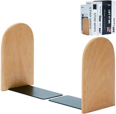 Image de Étagère à livres, en bois, robuste, pour le bureau, l'école ou la bibliothèque (tête arrondie)