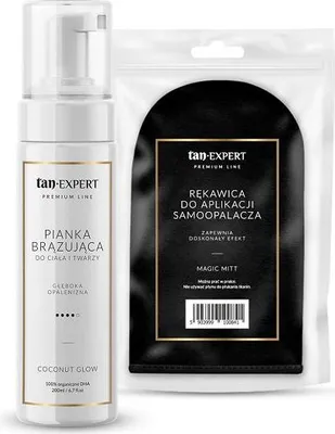 Produktbild von TanExpert Coconut Glow Selbstbräunungsschaum + Handschuh