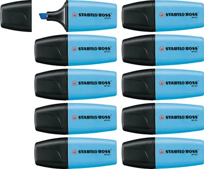 Produktbild von Textmarker - STABILO BOSS MINI - 10er Pack - blau