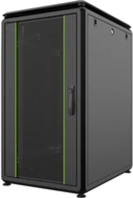 Obrázek produktu pro LOGON RDL22U68BL, Volně stojící rack, 22U, 600 kg, Zámek, Nastavitelné nohy, Vylepšená správa kabelů