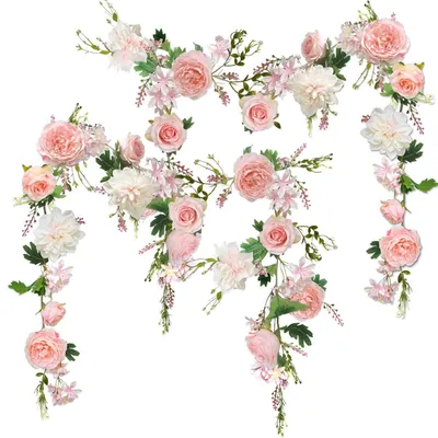 Produktbild von Pfingstrosen Girlande 2 Stück 180cm Künstliche Blumen für Hochzeit Deko