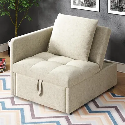 Produktbild von okwish Schlafsofa Loungesofa mit 3-in-1-umwandelbares design,Liegesofa mit verstellbarer Rückenlehne und Schlaf-Funktion,Beige