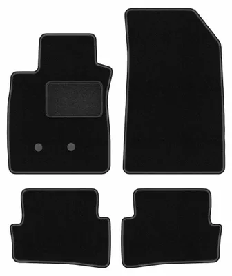 Obrázek produktu pro Velurové autokoberce pro: Renault Clio III 2005-2012 (kombi/hatchback) – sada 4 ks, černé, na míru – Wielganizator LUX
