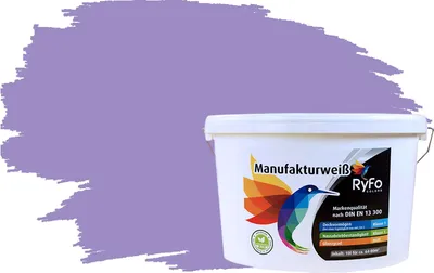 Produktbild von RyFo Colors Bunte Wandfarbe Manufakturweiß Orchideenpurpur 10l - weitere Violett Farbtöne und Größen erhältlich, Deckkraft Klasse 1, Nassabrieb Klasse 1