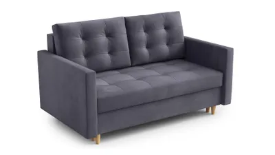 Produktbild von AX LIVING Spaxton 2 Sitzer Sofa Klein 155 cm Dunkelgrau Schlaffunktion