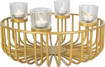 Produktbild von Adventskranz rund - gold - ca. 35 x 12 x 17 cm