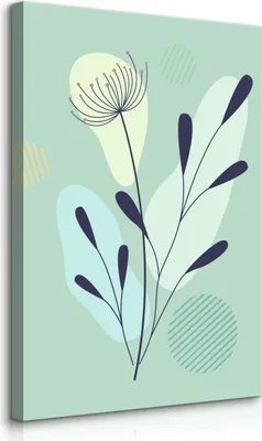 Immagine prodotto di Muralo su tela BLUME foglie astrazione boho murale per soggiorno l. 40cm x h. 50cm