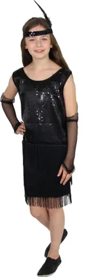 Produktbild von 20er Jahre Mädchen Kleid Charleston Kostüm , Größe:146/152