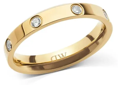 Image de Bague originale plaquée or avec zircone cubique Classic Lumine DW0040171 - Circonférence : 52 mm