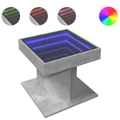 Produktbild von vidaXL LED-Couchtisch Betongrau 50x50x45 cm Holzwerkstoff