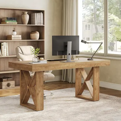 Obrázek produktu pro Stůl, rozměry 160 x 80 x 75 cm, barva žlutohnědá, materiál: dřevovláknitá deska
