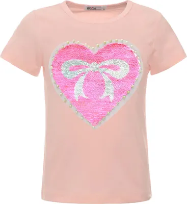 Produktbild von BEZLIT Mädchen Wende Pailletten T-Shirt mit einem Herz-Motiv Lachs 146