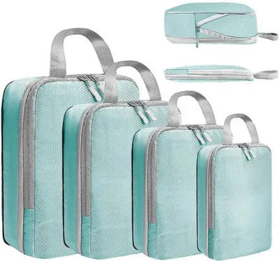 Produktbild von Ultralichtes Reiseorganizer-Set für geordnete Reisegepäck, 4-teilig, aus Nylon.