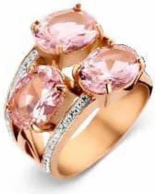 Immagine prodotto di Victoria Anello con pietra bianca e rosa color oro rosa