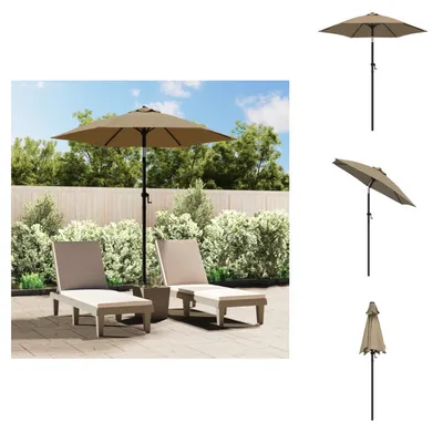 Zdjęcie produktu dla vidaXL Parasol aluminiowy Taupe 200 x 224 cm - Parasole i parasole przeciwsłoneczne
