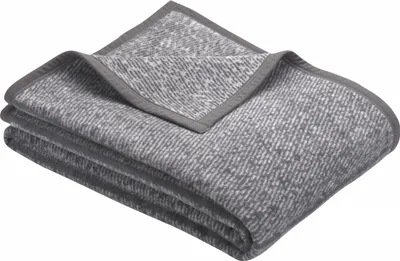 Produktbild von bugatti Kuscheldecke 150x200 cm - Baumwollmischdecke dunkelgrau mehrfarbig gemustert, Wolldecke, kuschelweich