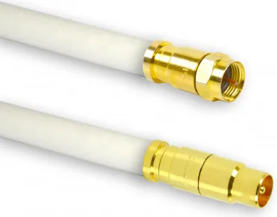 Produktbild von 20m PremiumX TV Antennenkabel Digital Innenleiter REINES KUPFER mit vergoldeten Kompressionsstecker TV-GM1 (männlich) + XCon G1 F-Stecker | PREMIUM HDTV Kabel | Koaxialkabel | Koax Stecker zu F-Stecker