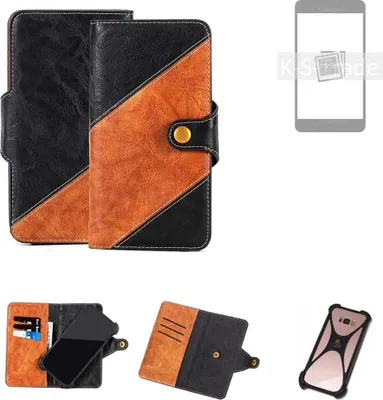 Produktbild von K-S-Trade Handyhülle Schutzhülle Bookstyle Case Wallet-Case kompatibel mit Samsung Galaxy S23+ Handy Cover Bumper Klapphülle schwarz hellbraun 1x