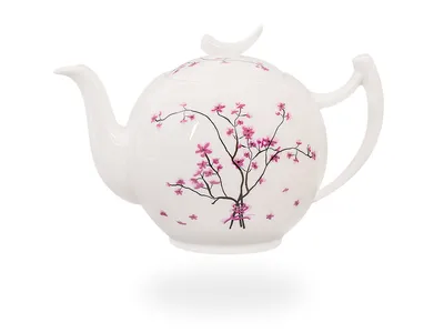 Produktbild von tea4chill Teekanne Porzellan Cherry Blossom 1l. Fine Bone China Porzellan. Blumen-Design klassisch bunt