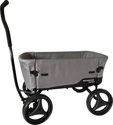 Produktbild von Beach Wagon Bollerwagen Faltbar STURDY, Robuster Handwagen, Standwagen, klappbar, Vollgummi-Reifen, bis 80 kg - Schwarz
